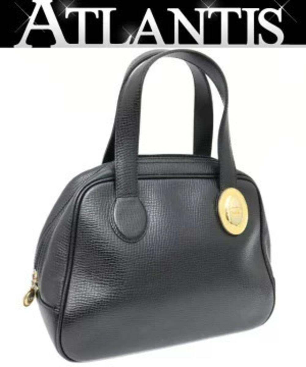 Christian Dior Handbag Leather Black